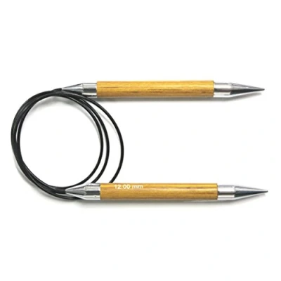 Image of KnitPro Royale: Knitting Pins: Circular: Fixed: 100cm x 12.00mm, Birchwood, brass, Multi Colour, 12mm