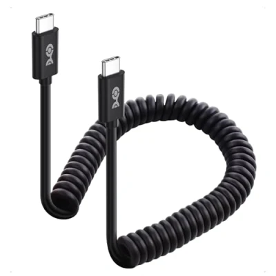 Image of Cable Matters Coiled USB C 60W Charging 4ft