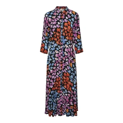 Image of YAS Women&#039;s Yassavanna Long Shirt Dress S. Noos, Black/AOP: liro Print, S