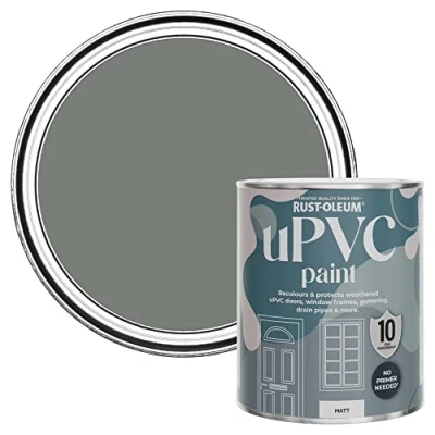 Image of Rust Oleum Grey uPVC Door and Window Paint in Matt Finish Torch 750ml