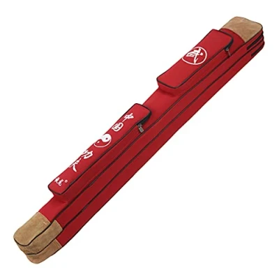 Image of GOONSDS Double Layers Tai Chi Multifunctional Sword Bag Carrying Case Martial Arts Weapons Sword,Red