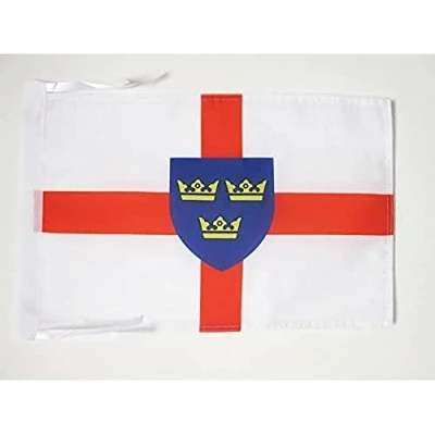 Image of AZ Flag East Anglia 18&#039;&#039; x 12&#039;&#039; 100% Polyester England Small Banner with Two Cords Fade Resistant Vivid Colors 18x12 in 45x30 Cm