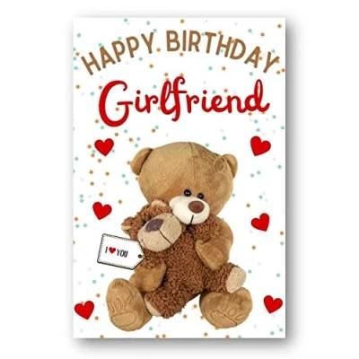 Image of Second Ave Girlfriend I Love You Bear Cute Happy Birthday Card Greetings