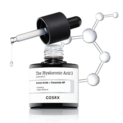 Image of COSRX Pure Hyaluronic acid 3% Serum with Sodium Acid, Hydration &amp; Moisture Boosting Facial for Fine Lines and Wrinkles, Plump Repair Dry Skin, Korean Skincare 0.67 fl.oz / 20 ml
