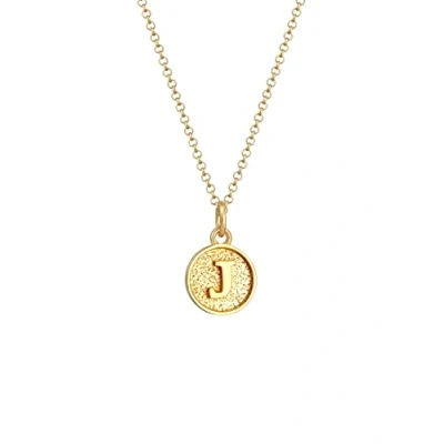 Image of Elli Necklace Women Letter J Platelet Initials Basic In 925 Sterling Silver