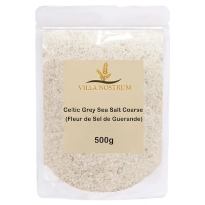 Image of Celtic Coarse Sea Salt 500g Hand Harvested, Great for Cooking, Baking, Pickling, Finishing, Light Grey by Villa Nostrum