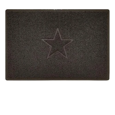 Image of Nicoman Star Embossed Shape Entrance Door Mat Dirt Trapper Washable Barrier Doormat Indoor or Outdoor (Large, Brown, 90 x 60cm)