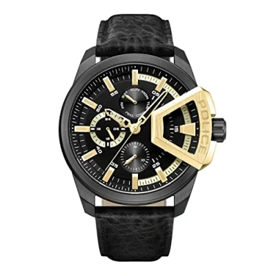 Image of Police Watcher underlined Men&#039;s Analogue Quartz Watch with Leather Strap PEWJF0005704