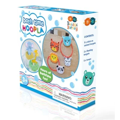 Image of Buddy &amp; Barney bath Time Hoopla interactive toddler toy, great for games, animal themed, unisex present boy girl unisex, pool bathtub easy to set up