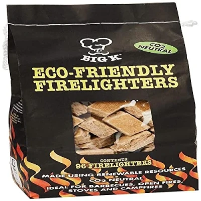 Image of 96 Eco Friendly Firelighters FSC Recycled 100% for Stoves, Barbecues, Campfires and Open Fires