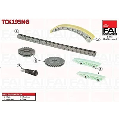Image of 504091968, 504161356 Timing Chain Kit FAI AutoParts TCK195NG with gears, without gaskets/seals gear Duplex, Roller CITROËN: Relay II Van