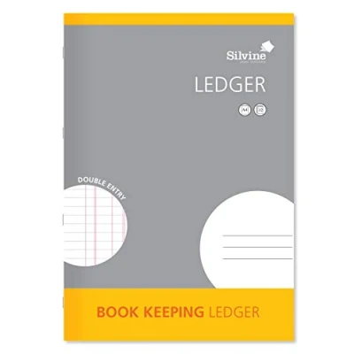 Image of Silvine A4 Book Keeping Ledger, 32 Pages Printed &#039;Double Entry&#039; Ref SJA4L