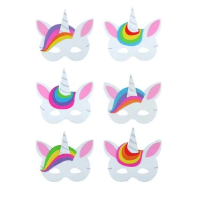 Image of Henbrandt Assorted Unicorn Foam Masks Pack of 6