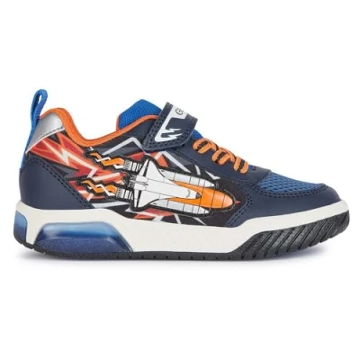 Image of Geox Boy&#039;s J Inek B Sneaker, Navy Orange, 13 UK Child