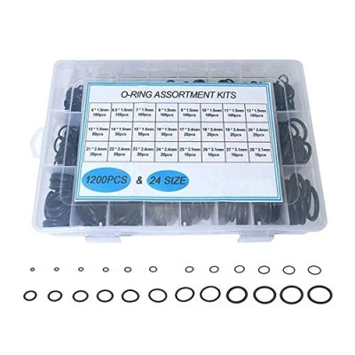 Image of Rubber O Ring 1200pcs Nitrile Metric 24 Sizes 6 28mm Washer Gaskets Seal Assortment Kit for Plumbing Sump Plug Auto Tap Repair