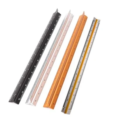 Image of Vogueing Tool 1pc Plastic Scale Ruler, Triangular Ruler Professional for Architects &amp; Engineers use Scales: 1:20, 1:25, 1:50, 1:75, 1:100, 1:125 Multicolor