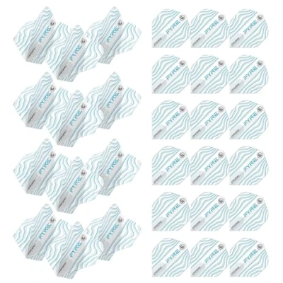 Image of WINMAU Prism Alpha Fyre Design dart flights 10 sets per pack (30 in total) (White, Aqua &amp; Blue)