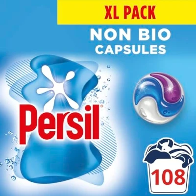 Image of Persil Non Bio 3 in 1 Washing capsules laundry gentle next to sensitive skin for outstanding stain removal quick &amp; cold washes 108 (3x 36)