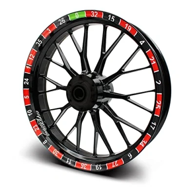 Image of Set of 16 Wheel Rim Stickers for Motorcycle Car Rims Design Complete 15 Inch 17 18 MR019 (Roulette, Glossy)