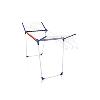 Image of Leifheit Pegasus 200 Solid Standing Clothes Airer, Foldable Rack for Outdoor &amp; Indoor, Large Airer size 20 m Horse with Hangers and Peg Bag