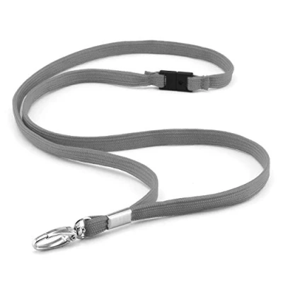 Image of CKB LTD Premium Lanyards Neck Strap with Breakaway and Swivel Metal Clip For ID Card Holder Lanyard Plain (Grey, Pack of 100)