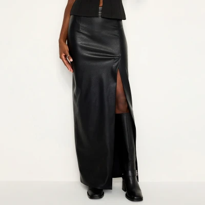 Image of Good American Faux Leather Maxi Skirt US 2/UK 6