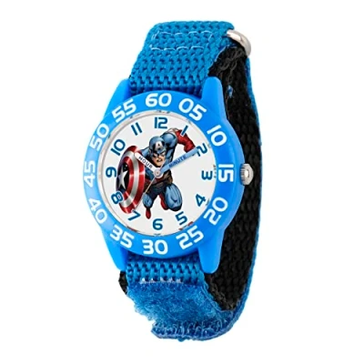 Image of Marvel Kids&#039; W001726 Captain America Analog Display Quartz Blue Watch
