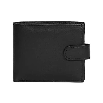 Image of RAS WALLETS Mens RFID Blocking Genuine Real Leather Zip Around Wallet