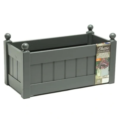 Image of 26&#039;&#039; AFK Classic Painted Trough Garden Planter Charcoal Paint with Plastic Liner