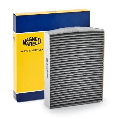 Image of 6Q0819653, 6Q0819653B, 6Q0820367S Pollen Filter MAGNETI MARELLI 350203063450 Insert, Activated Carbon 248mm 216mm 30mm