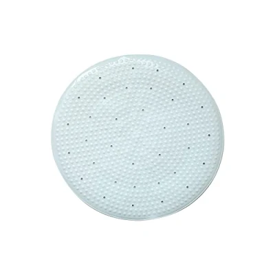 Image of Blue Canyon Quadrant Nonslip PVC Shower Mats, Quick Dry Bathmat for with Suction Pads &amp; Drain Holes, Mould Resistant Bathroom Accessory, Durable Bath Rug Runner 50 cm Diameter White