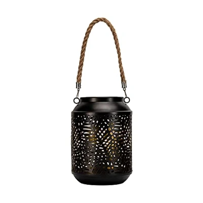 Image of Pauleen 48181 Sunshine Dream Solar Lantern for Balcony or Garden Black, Gold Outdoor Lighting Metal 3000 K