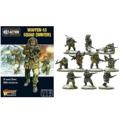 Image of Waffen SS Squad (Winter) 28mm Scale Metal Miniatures for Bolt Action by Warlord Games Highly Detailed World War 2 Table top Wargaming