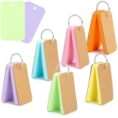 Image of Koogel Flash Cards, 6 Pack 300 Revision Cards Index Mini Notepads Blank Flashcards Study on Ring