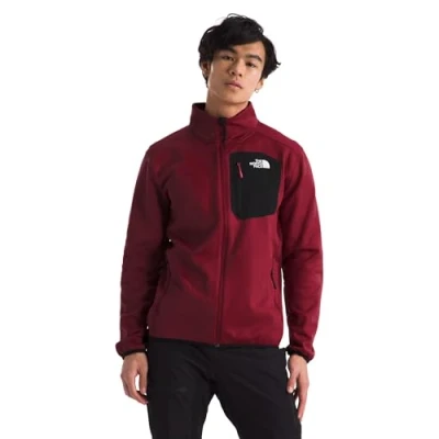 Image of The North Face Crest Fleece jacket, Men&#039;s, Size: Medium, Garnet red/black