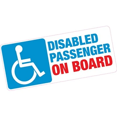 Image of Disabled Passenger On Board Vinyl Sticker Blue Badge Car Motability Child Old