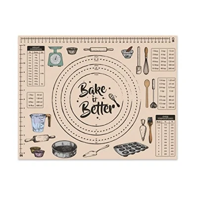 Image of YöL Beige Tempered Glass Worktop Saver Chopping Board Anti Slip Conversion Measurement Chart, Surface Protector