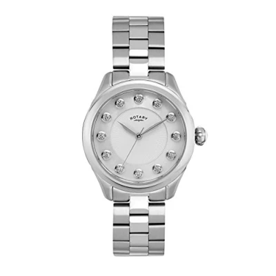 Image of Rotary Women&#039;s Analogue Classic Quartz Watch with Stainless Steel Strap LB009/W/41