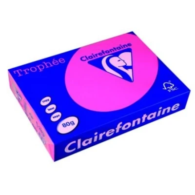 Image of 50 Sheets A4 Fluorescent Pink 80GSM Paper Printer Copier Craft Office Stationery 20+ Colours Available