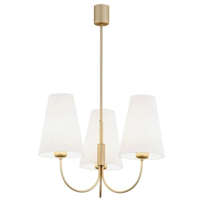 Image of Safiano Multi Arm Pendant Ceiling 3 Light White, Gold