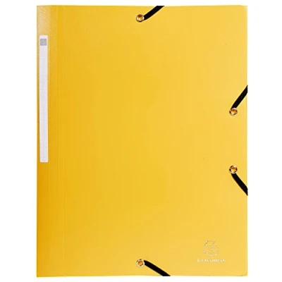 Image of Exacompta Ref 55809E Opaque PP Elasticated 3 Flap Folders Suitable for A4 Documents, 0.5mm Polypropylene, Spine Label, Confidentiality Yellow