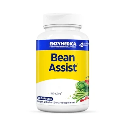 Image of Enzymedica, BeanAssist, Digestive Support, 30 Capsules, Vegan, Gluten Free, Soy Free