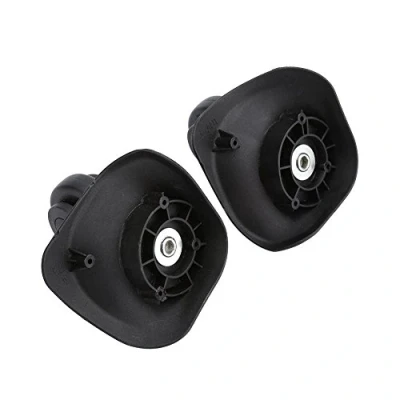 Image of 2 Pcs Trunk Wheels Luggage Swivel Suitcase Replacement PVC Accessory for Trolley Suitcase, Black, photo Size, taille de la