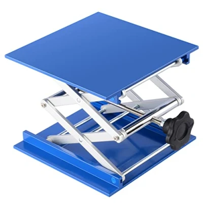 Image of Labasics Lab Jack, 200x200 mm Anodized Aluminum Laboratory Support Jack Lift Table Top Deck Scissor Stand Platform with 15 KG Weight, 70 to 320 Range