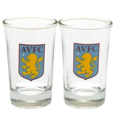 Image of Aston Villa F.C. 2pk Shot Glass Set Official Merchandise, Multi