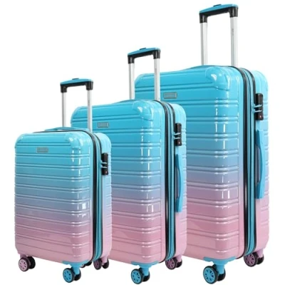 Image of Blade 3 piece expandable suitcase set hard shell trolleys lightweight rolling hand luggage made of ABS+PC with TSA lock 4 spinner Wheels travel