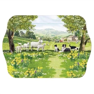 Image of The Leonardo Collection LP94737 Small Tray Collie &amp; Sheep design 1 Pc, Multicolor