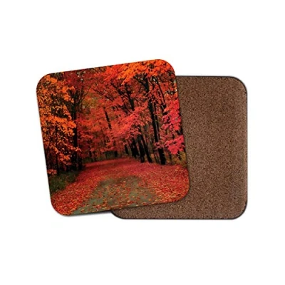 Image of 1 x Beautiful Autumn Leaves Coaster Trees Forest Wildlife Pretty Fun #8873