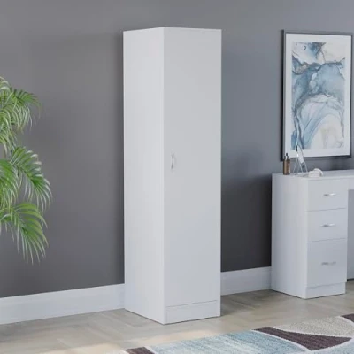 Image of Vida Designs Riano Wardrobe, With Shelf &amp; Hanging Rail Bedroom Storage Furniture (White, 1 Door)
