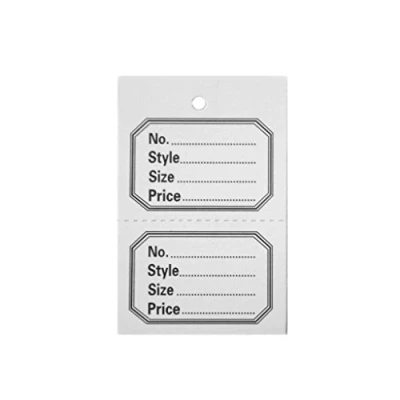 Image of 1000 UNSTRUNG White Perforated Clothes/Garment Reference Stock Ticket/Tags/Labels D